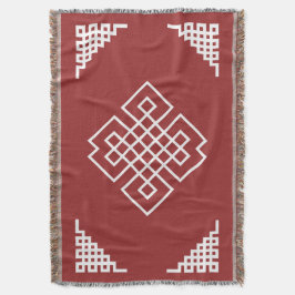 Traditionelles Muster in Rot und Weiß der Mongolei Decke