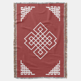 Traditionelles Muster in Rot und Weiß der Mongolei Decke