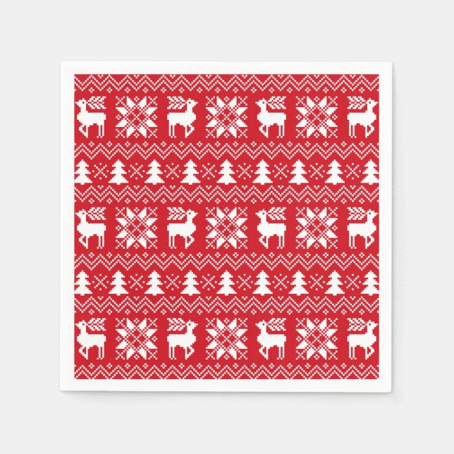 Traditionelles nordisches Weihnachtssüßchen Rotes  Serviette (Vorderseite)