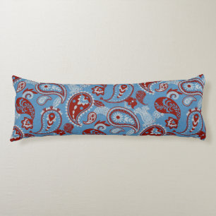 Traditionelles Paisley Linocut Red White Blue Seitenschläferkissen