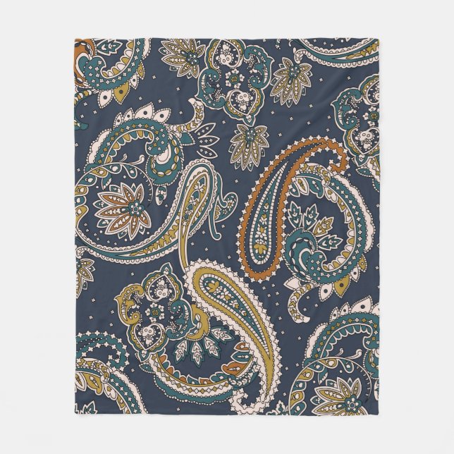 Traditionelles Paisley-Muster auf der Basis Fleecedecke (Vorderseite)