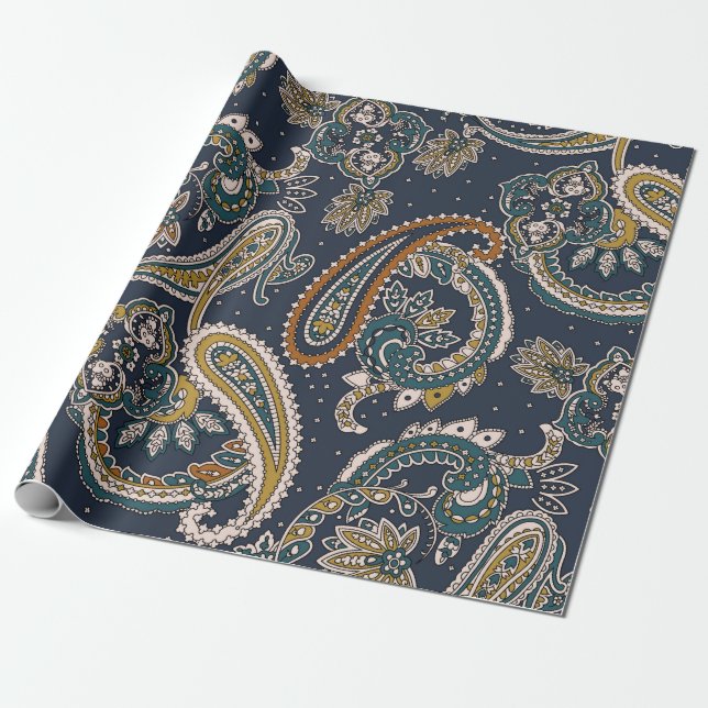 Traditionelles Paisley-Muster auf der Basis Geschenkpapier (Ungerollt)