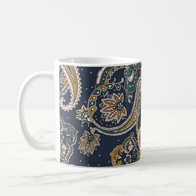Traditionelles Paisley-Muster auf der Basis Kaffeetasse (Links)