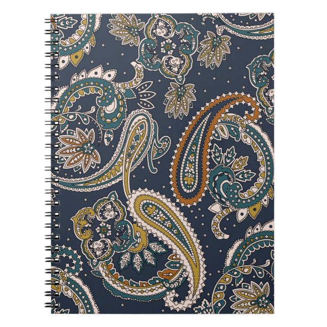 Traditionelles Paisley-Muster auf der Basis Notizblock (Vorderseite)