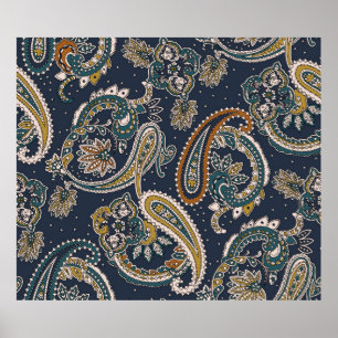Traditionelles Paisley-Muster auf der Basis Poster