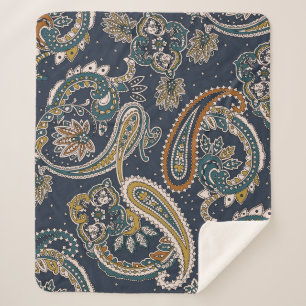 Traditionelles Paisley-Muster auf der Basis Sherpadecke