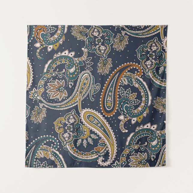 Traditionelles Paisley-Muster auf der Basis Wandteppich (Vorderseite)