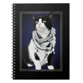 Traditionelles palästinensisches Kufiya mit Katze Notizblock