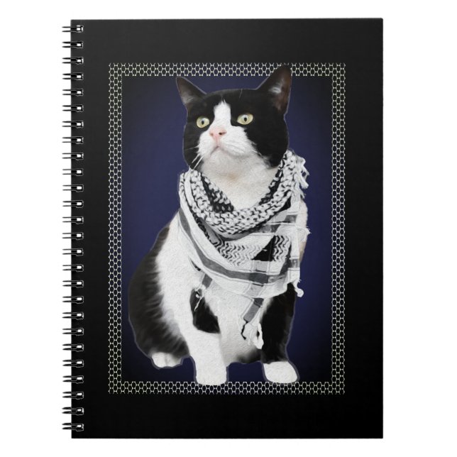 Traditionelles palästinensisches Kufiya mit Katze Notizblock (Vorderseite)
