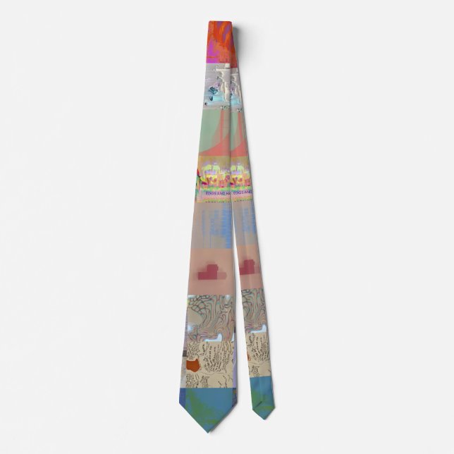 Traditionelles Patchwork Geometrisches Muster Krawatte (Vorderseite)