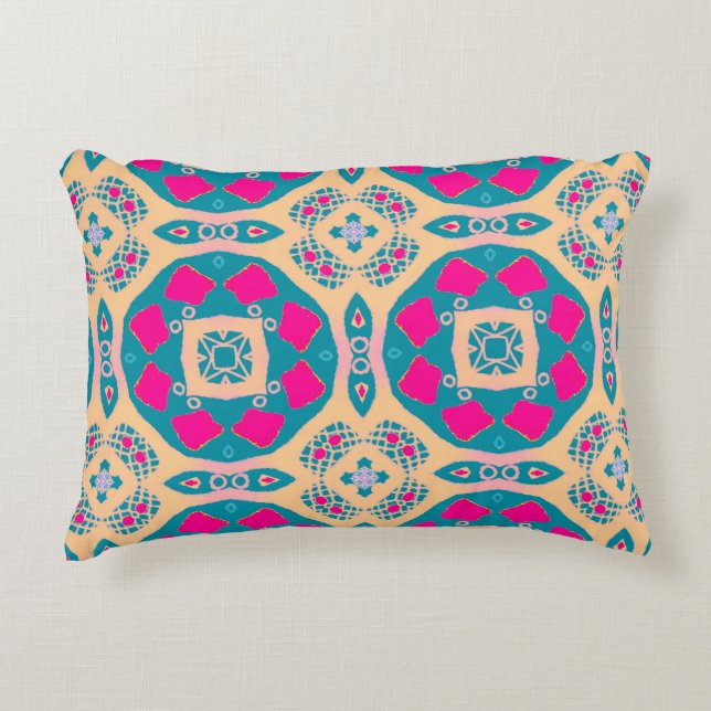 Traditionelles, peruanisches Patchwork, Fliesenmus Dekokissen (Vorderseite)