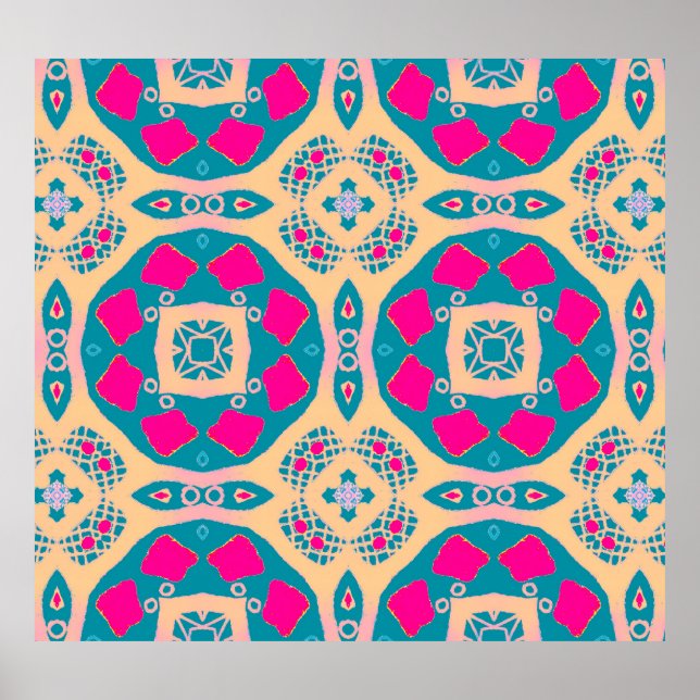 Traditionelles, peruanisches Patchwork, Fliesenmus Poster (Vorne)