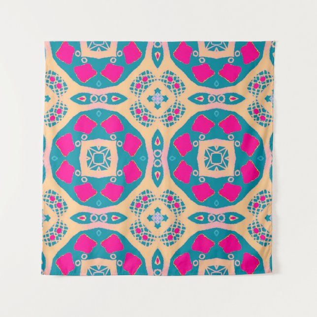 Traditionelles, peruanisches Patchwork, Fliesenmus Wandteppich (Vorderseite)