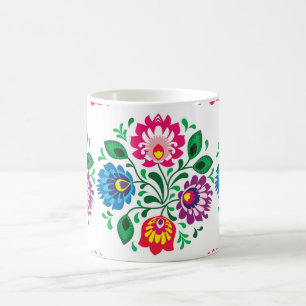 Traditionelles polnisches florales Volkshandsticke Kaffeetasse