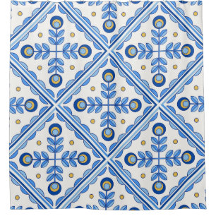Traditionelles Portugal Lissabon Azulejo Keramik F Duschvorhang