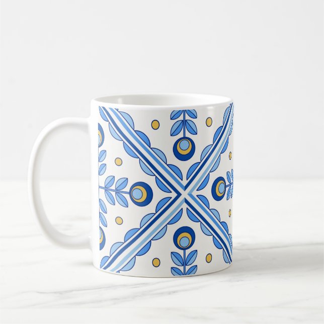 Traditionelles Portugal Lissabon Azulejo Keramik F Kaffeetasse (Links)