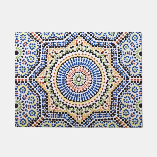 Traditionelles Portugiese Azulejo Fliesen-Muster Fußmatte (Vorderseite)