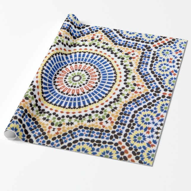 Traditionelles Portugiese Azulejo Fliesen-Muster Geschenkpapier (Ungerollt)