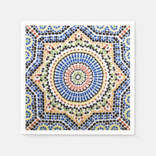 Traditionelles Portugiese Azulejo Fliesen-Muster Serviette