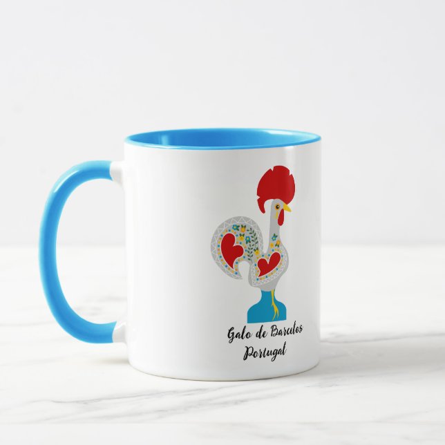 Traditionelles Raster von Barcelos in Weiß Tasse (Links)