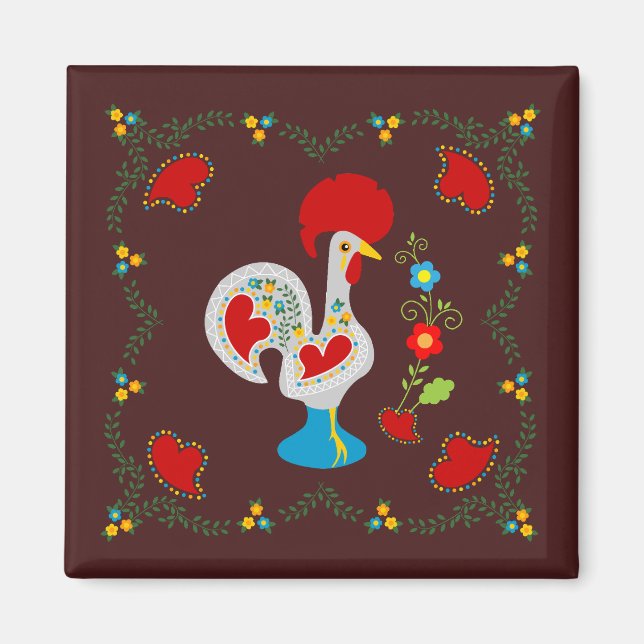 Traditionelles Rathaus von Barcelos in Weiß Magnet (Vorne)