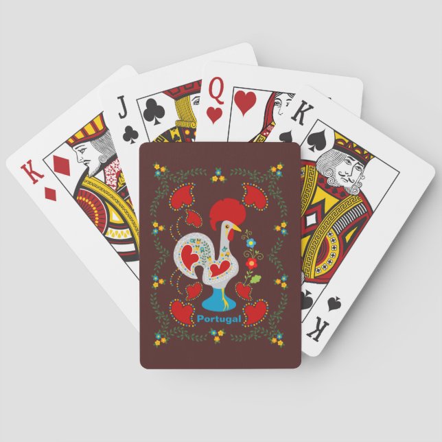 Traditionelles Rathaus von Barcelos in Weiß Spielkarten (Rückseite)