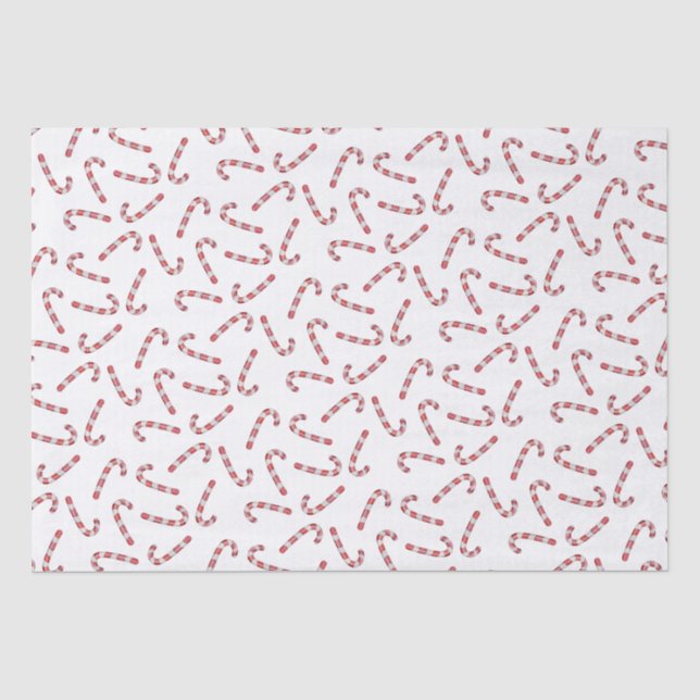 Traditionelles Red Candy Cane Weihnachten Seidenpapier (Vorderseite)