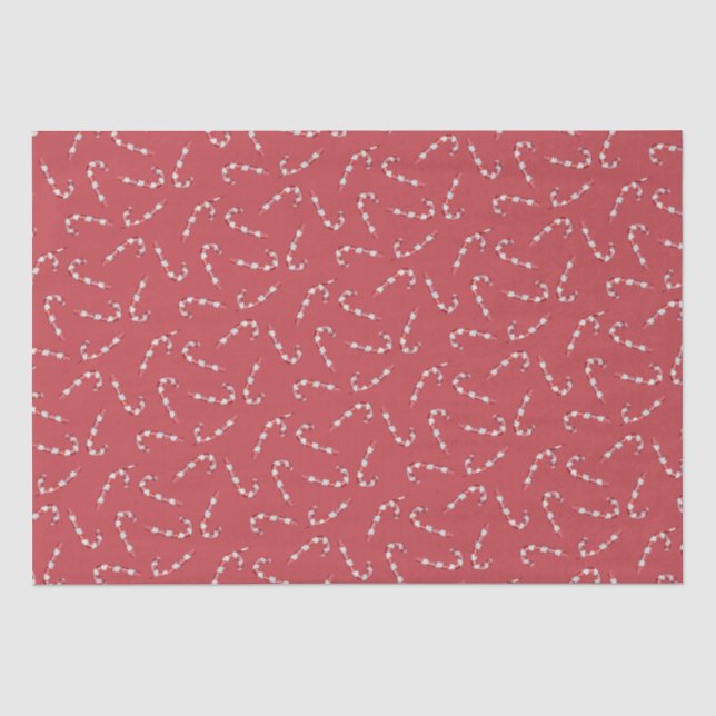 Traditionelles Red Candy Cane Weihnachten Seidenpapier (Vorderseite)