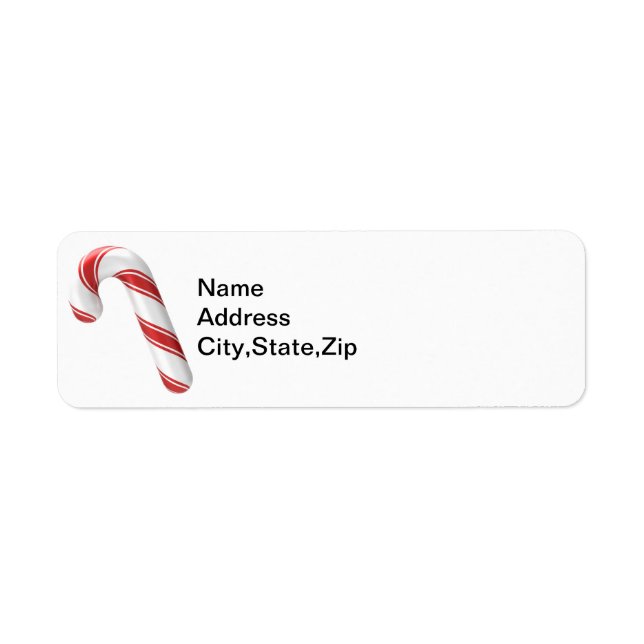 Traditionelles Red White Candy Cane-Adressetikett (Vorne)