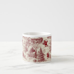 Traditionelles Rot auf Creme Toile De Jouy mit San Espressotasse