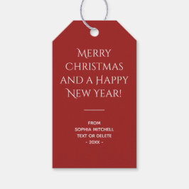 Traditionelles Rot - Minimalistische Geschenketike Geschenkanhänger