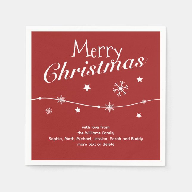 Traditionelles Rot - Weihnachten Napkins Serviette (Vorderseite)