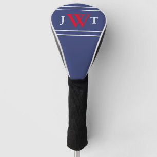 Traditionelles Rot-Weiß-Blau-Monogramm Golf Headcover