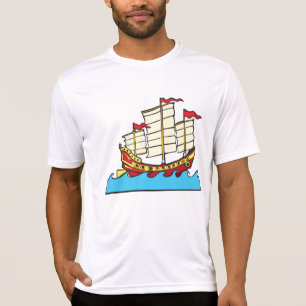 Traditionelles rotes chinesisches Dschunken-Schiff T-Shirt