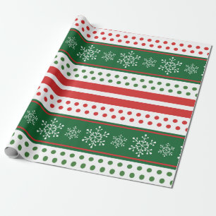 Traditionelles rotes grünes Weihnachtspapier Geschenkpapier