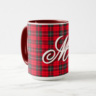 Traditionelles rotes Kariertes Tartan Modern Colle Tasse