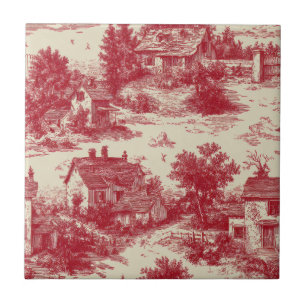 Traditionelles rotes Toile - Pastoral & Architektu Fliese