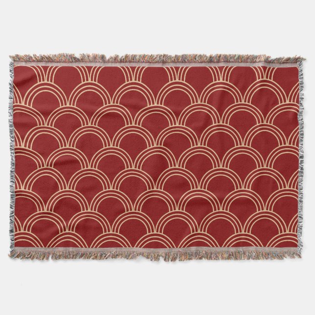 Traditionelles rotes und goldenes chinesisches Mus Decke (Vorderseite)