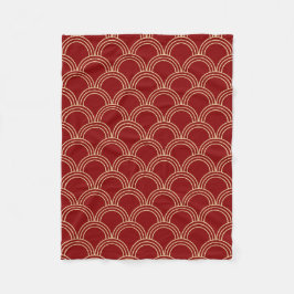 Traditionelles rotes und goldenes chinesisches Mus Fleecedecke