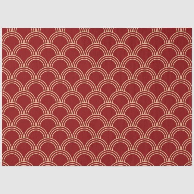 Traditionelles rotes und goldenes chinesisches Mus Seidenpapier (Vorderseite)