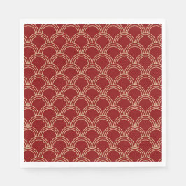 Traditionelles rotes und goldenes chinesisches Mus Serviette