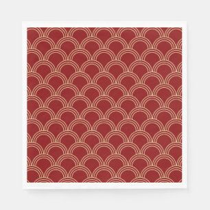 Traditionelles rotes und goldenes chinesisches Mus Serviette