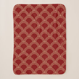 Traditionelles rotes und goldenes chinesisches Mus Sherpadecke