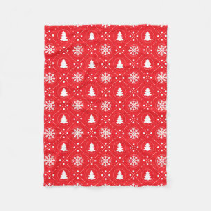 Traditionelles rotes weißes fleecedecke