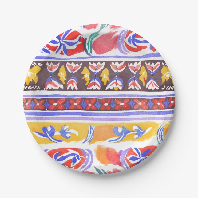 traditionelles rumänisches Dekor Pappteller (Vorderseite)