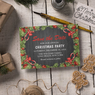 Traditionelles rustikales Weihnachtsfest-Party   S Einladungspostkarte