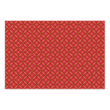 Traditionelles Scarlet Red & Gold 3 Stück Wrap Set