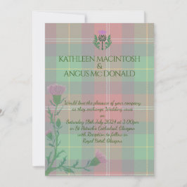 Traditionelles schottisches Tartan und Schottland Einladung