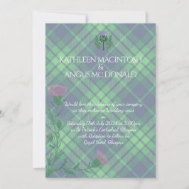 Traditionelles schottisches Tartan und Schottland Einladung