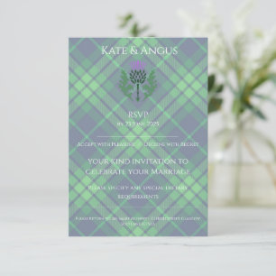 Traditionelles schottisches Tartan und Schottland RSVP Karte